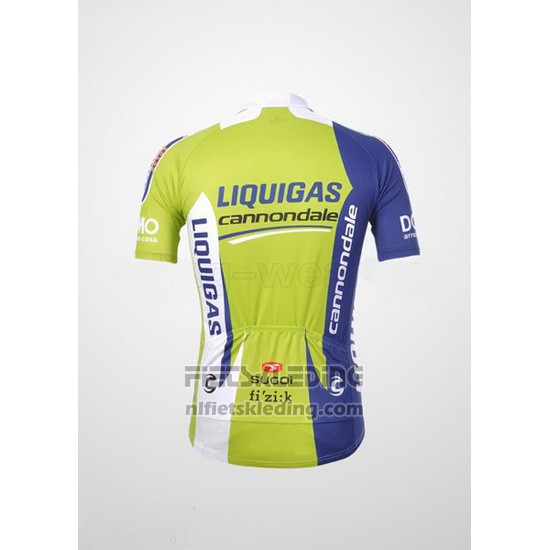 2012 Fietskleding Liquigas Cannondale Groen en Wit Korte Mouwen en Koersbroek
